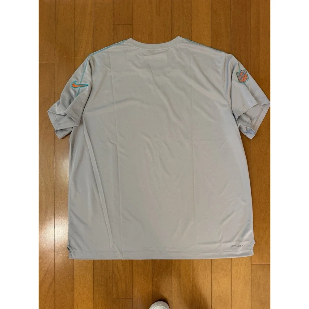 Nike Miami Dolphins Shirt Mens 3XL Gray Dri-FIT NFL Football Performance Tee NEW